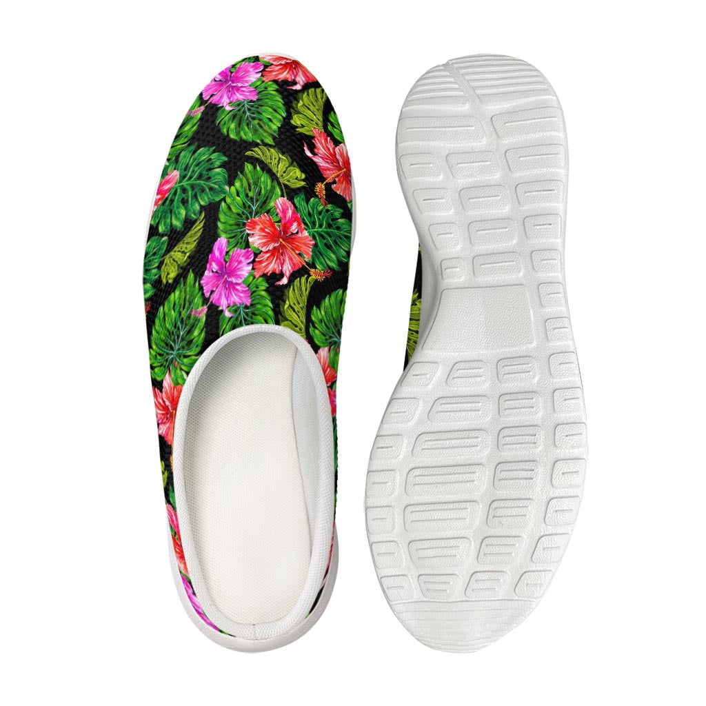 Monstera Hibiscus Hawaii Pattern Print Mesh Casual Shoes