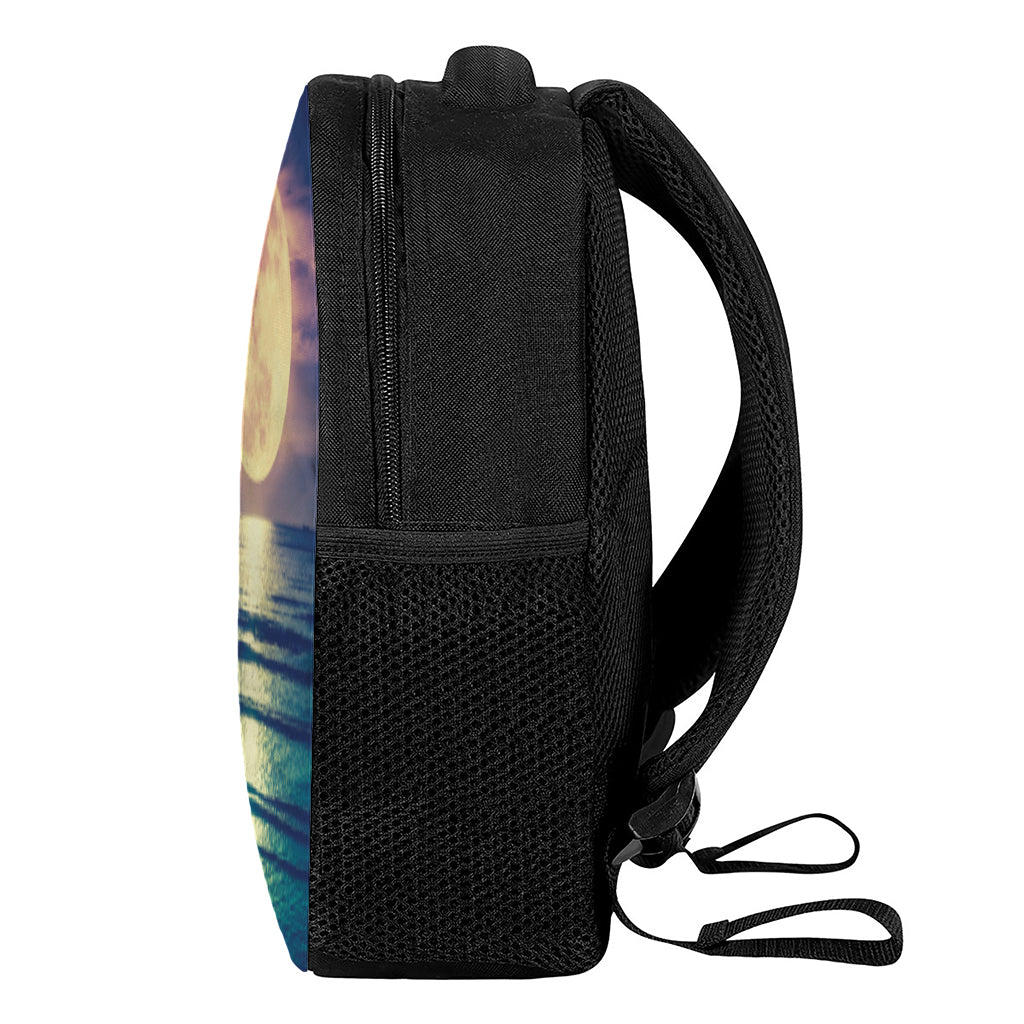 Moon Beach Print Casual Backpack