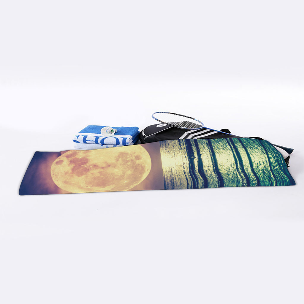 Moon Beach Print Sports Towel
