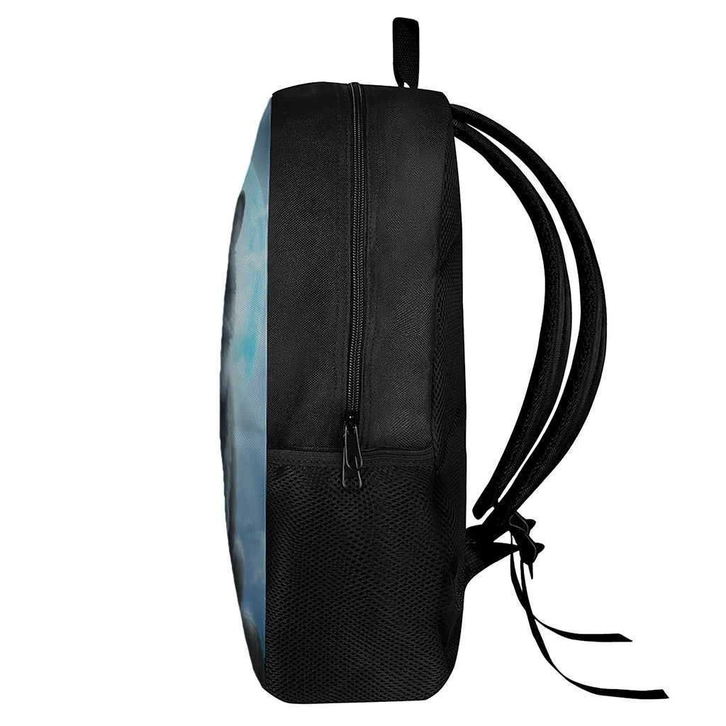 Moonlight Wolf Print 17 Inch Backpack