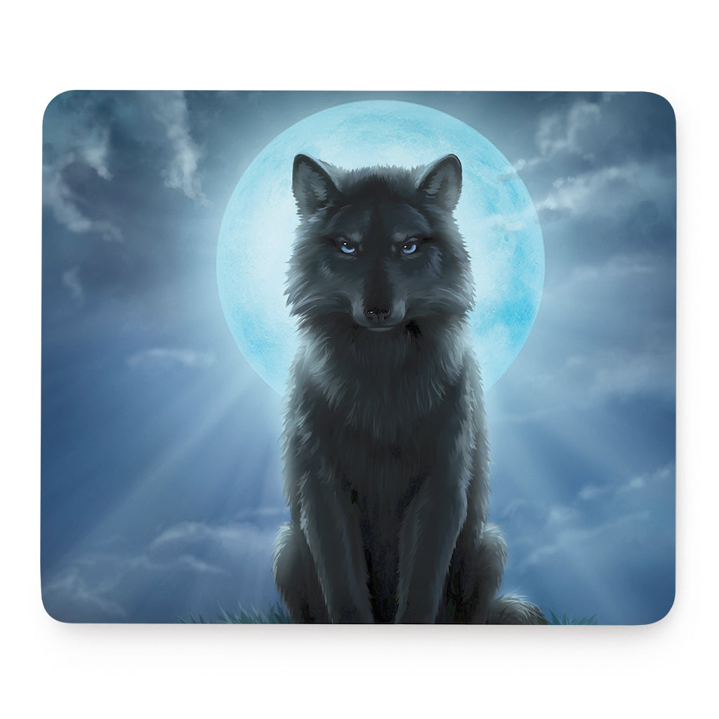 Moonlight Wolf Print Mouse Pad