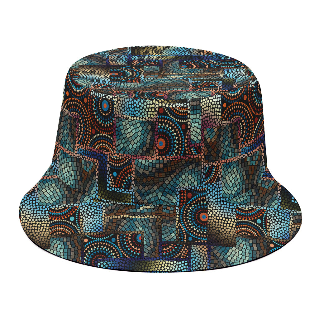 Mosaic Patchwork Pattern Print Bucket Hat