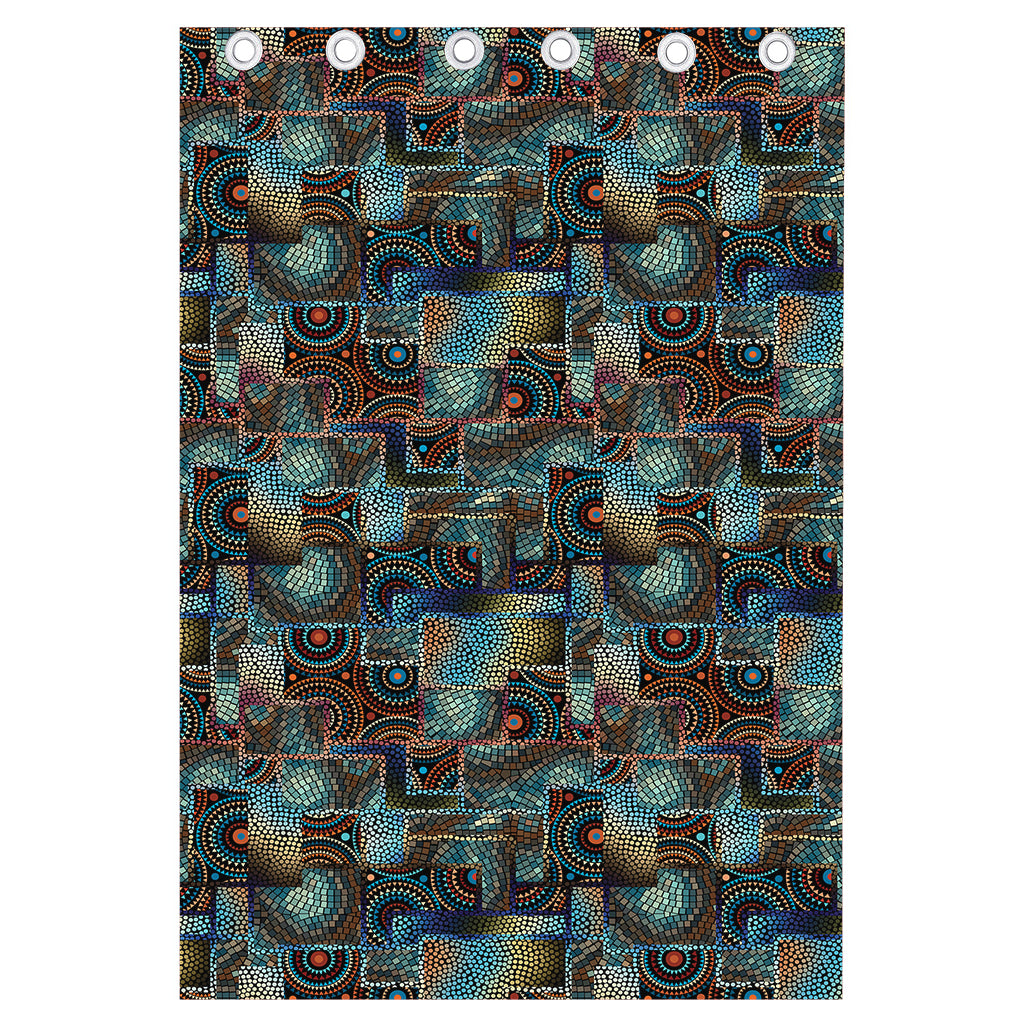 Mosaic Patchwork Pattern Print Curtain