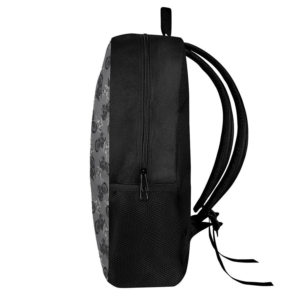 Motorcycle And Angel Pattern Print 17 Inch Backpack