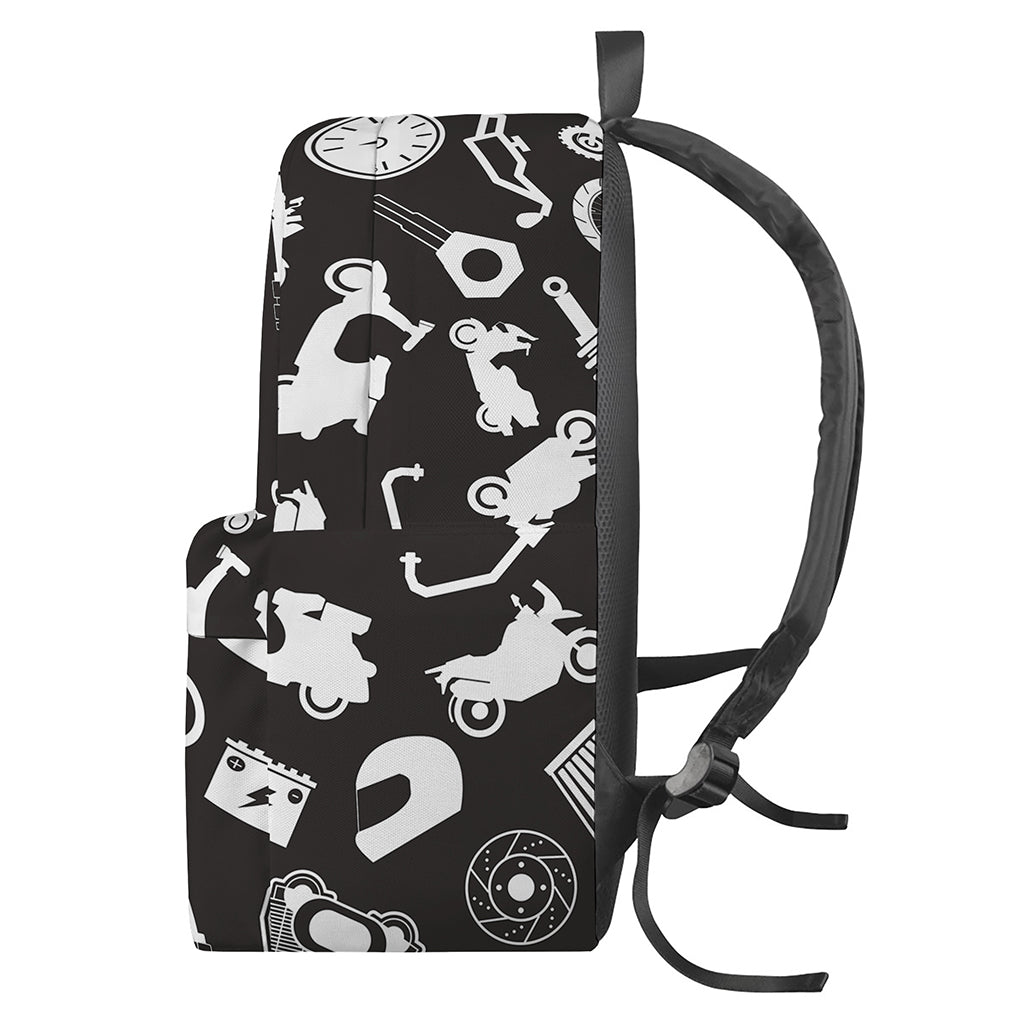 Motorcycle Equipment Pattern Print Backpack