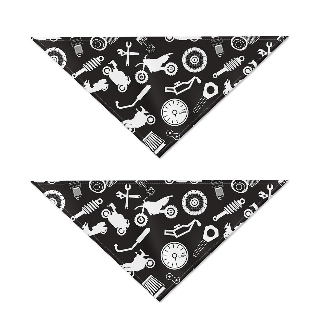 Motorcycle Equipment Pattern Print Dog Bandana