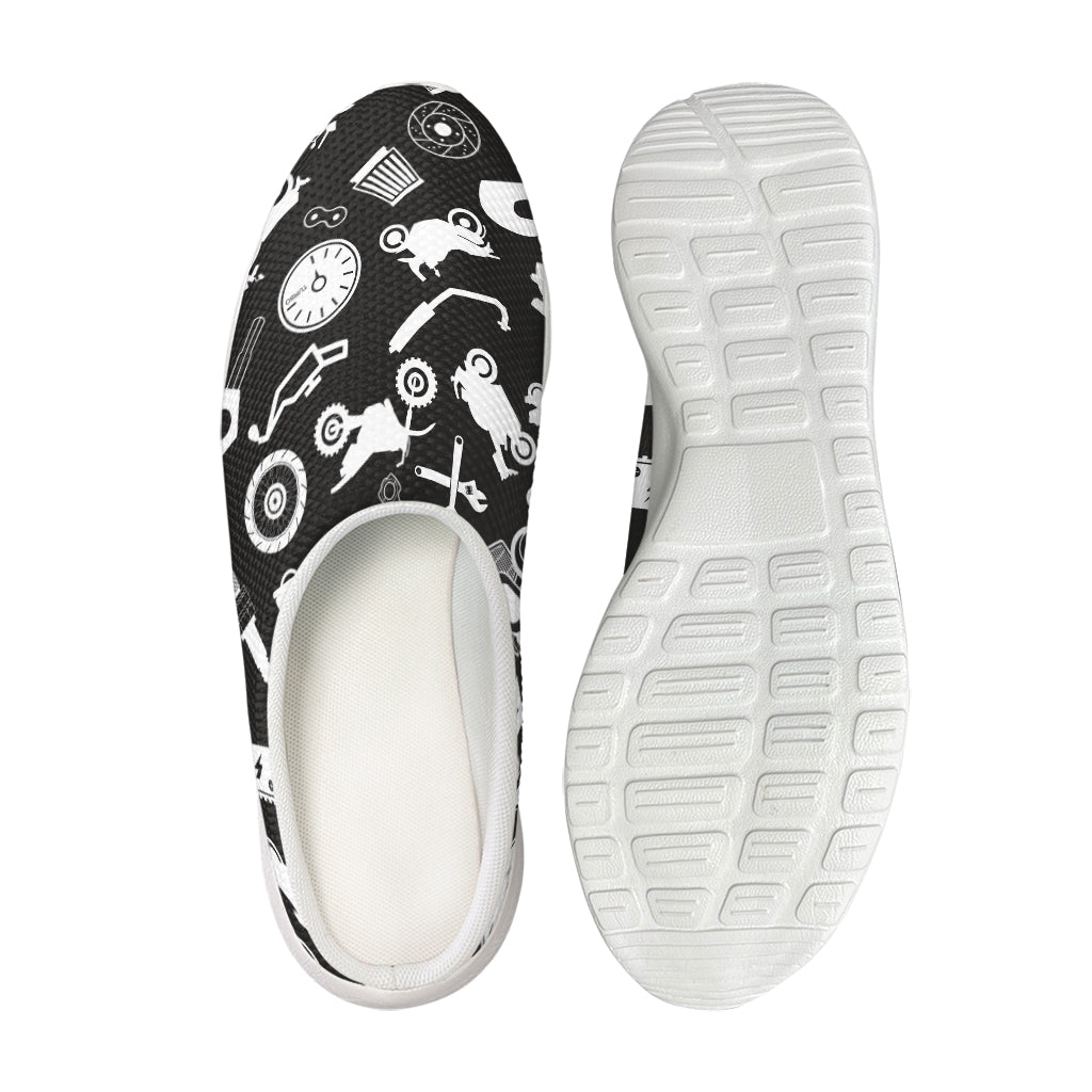 Motorcycle Equipment Pattern Print Mesh Casual Shoes