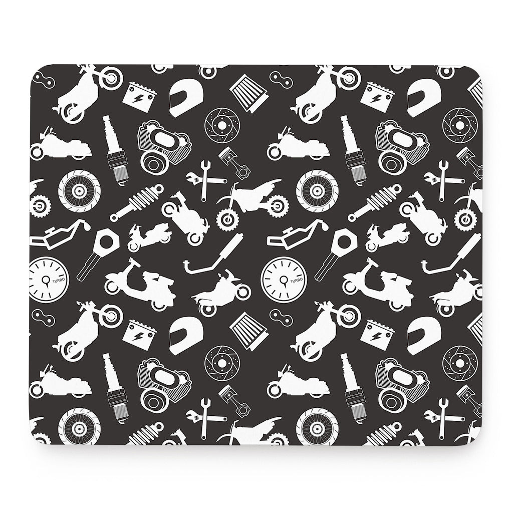 Motorcycle Equipment Pattern Print Mouse Pad