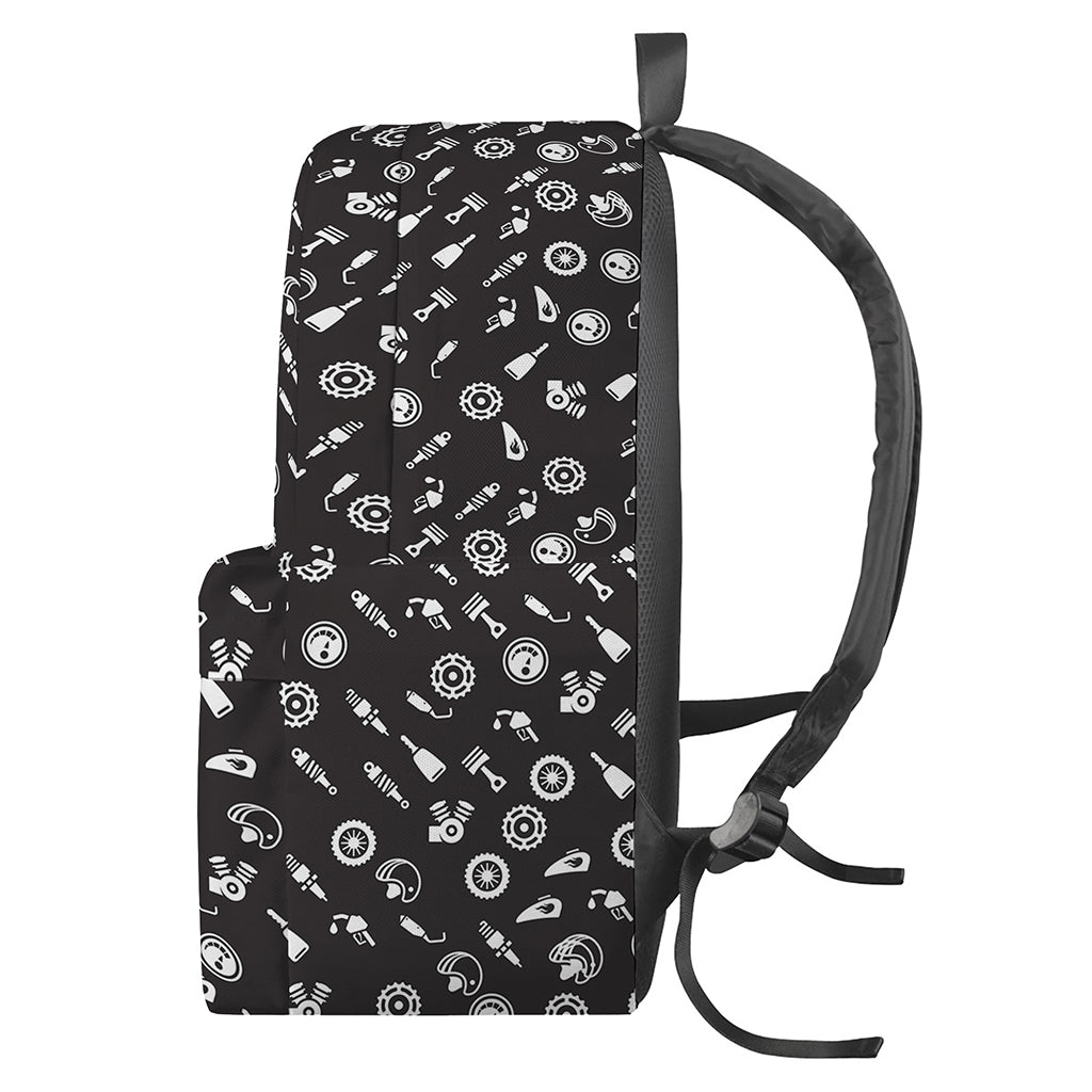 Motorcycle Parts Pattern Print Backpack