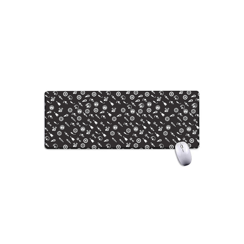 Motorcycle Parts Pattern Print Extended Mouse Pad