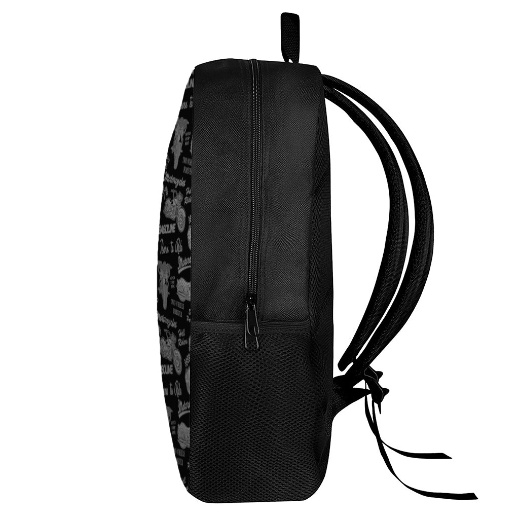 Motorcycle Quote Pattern Print 17 Inch Backpack