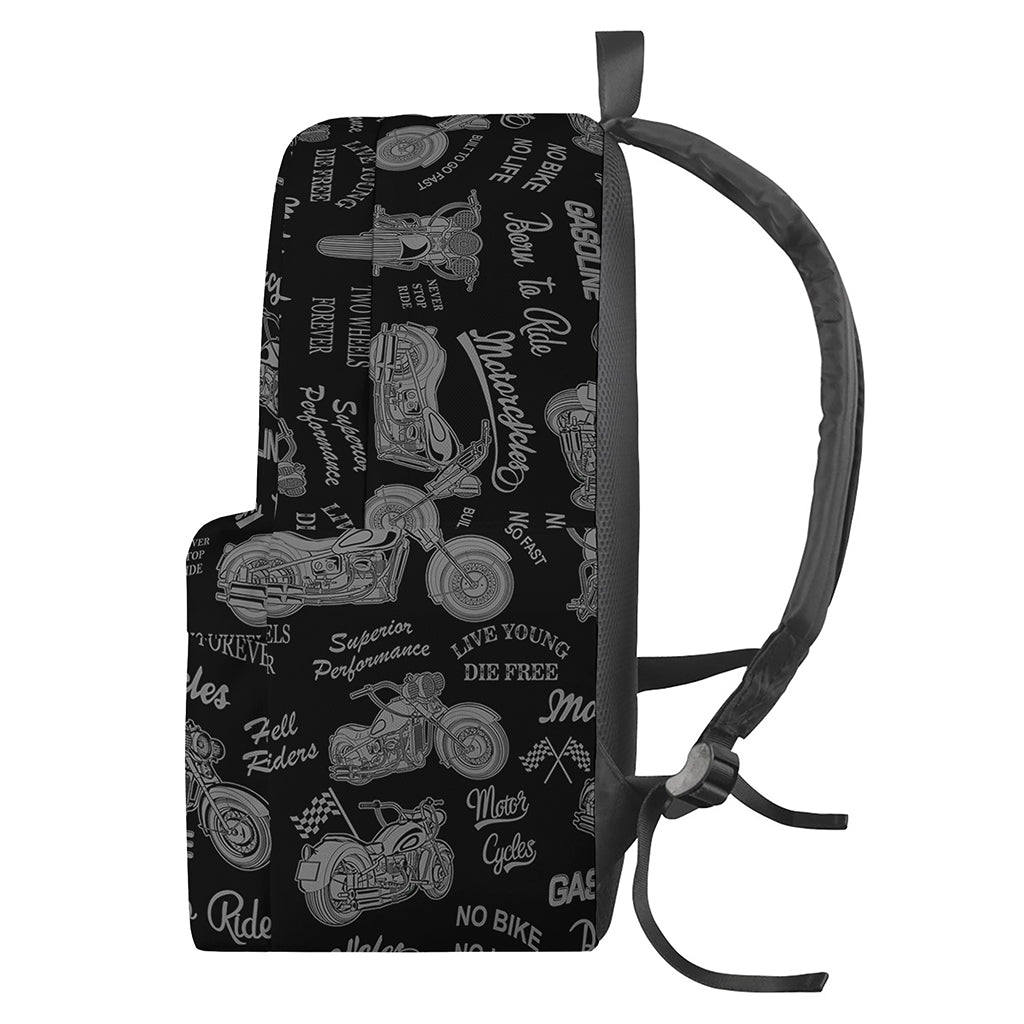 Motorcycle Quote Pattern Print Backpack