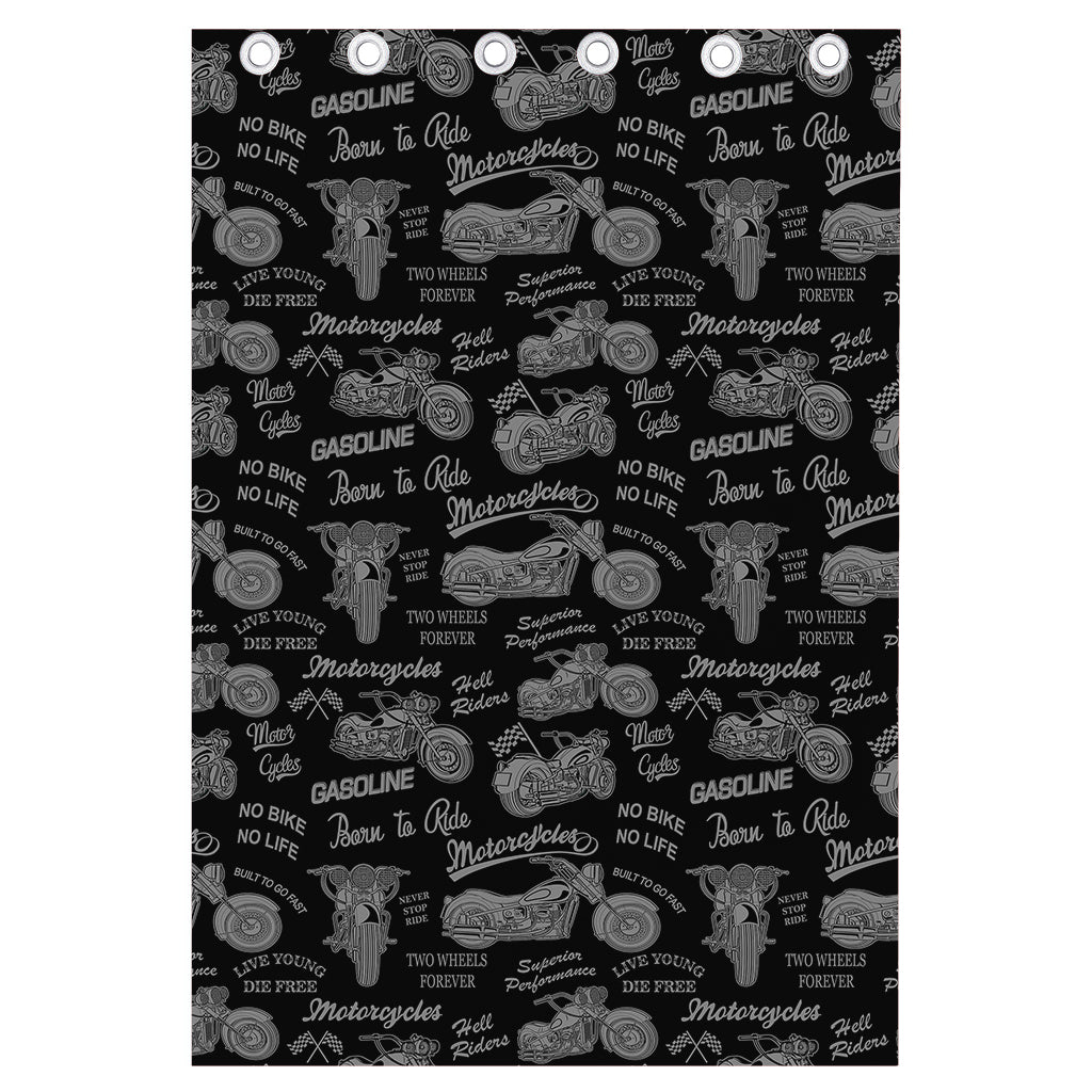 Motorcycle Quote Pattern Print Curtain