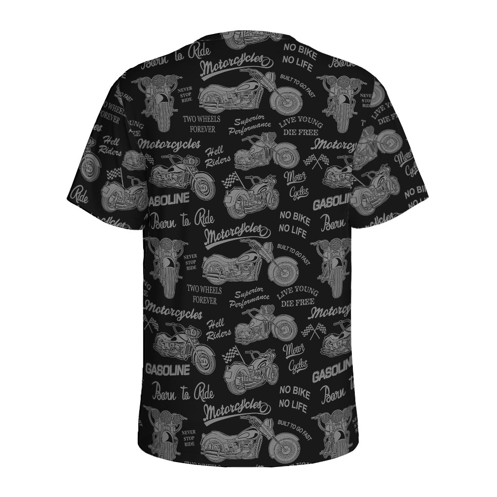 Motorcycle Quote Pattern Print Men's Sports T-Shirt