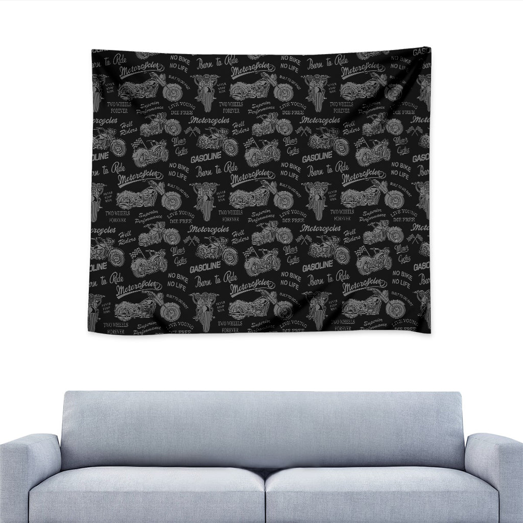 Motorcycle Quote Pattern Print Tapestry