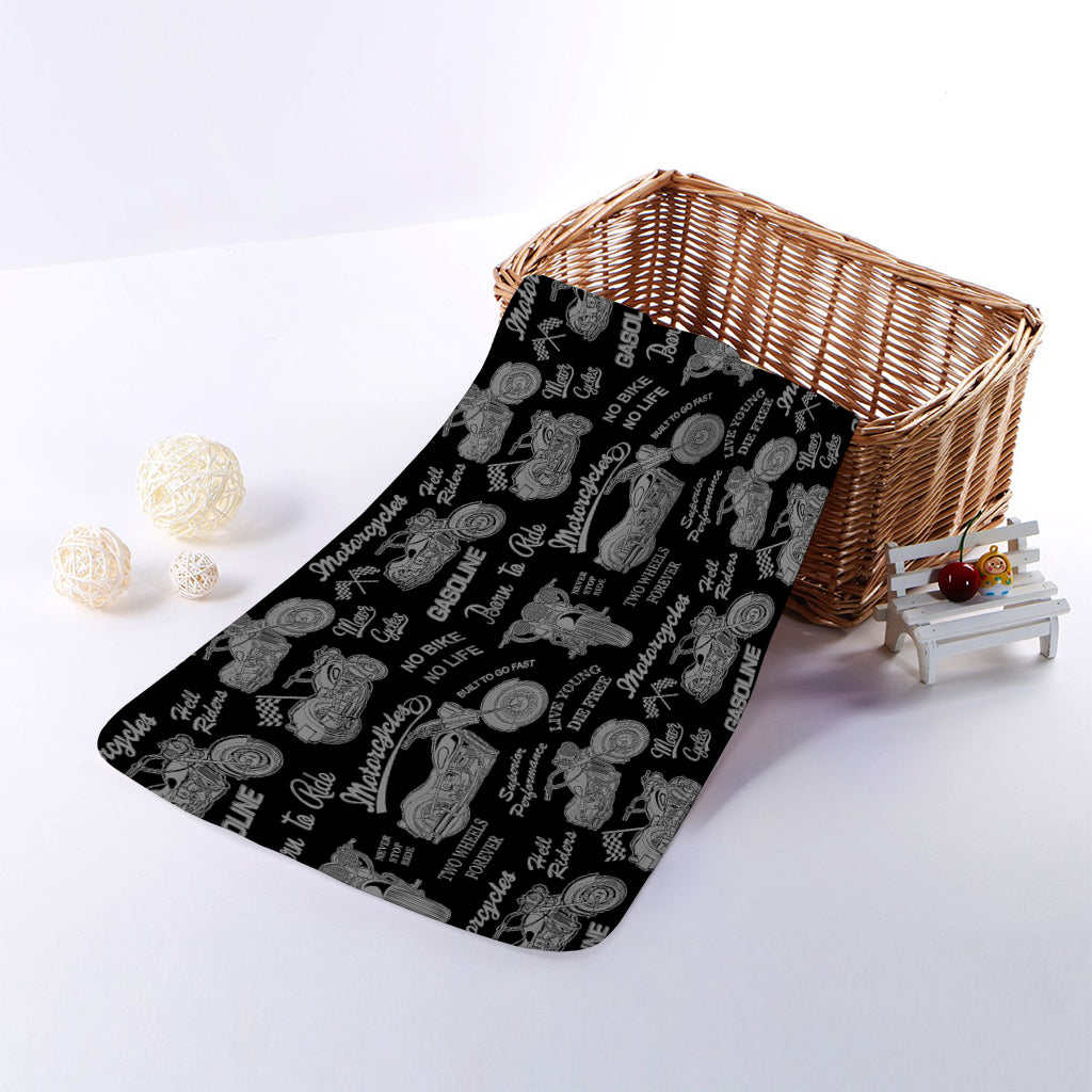 Motorcycle Quote Pattern Print Towel