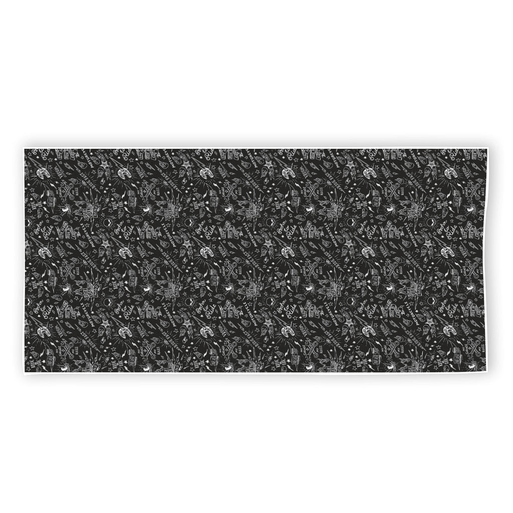 Motorcycle Words Pattern Print Beach Towel
