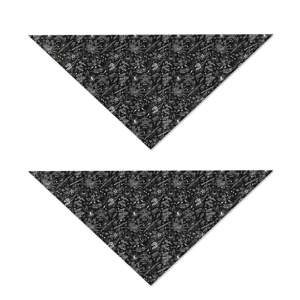 Motorcycle Words Pattern Print Dog Bandana