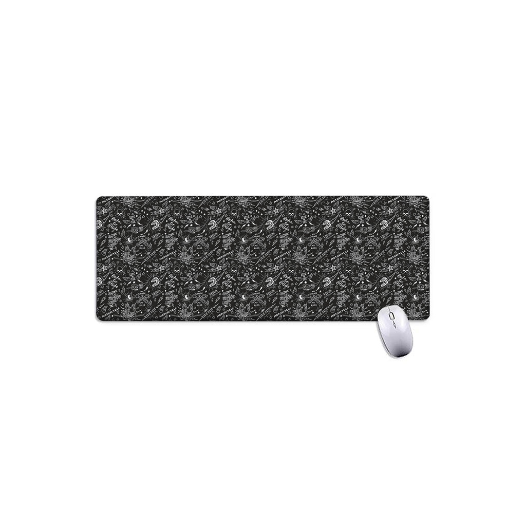 Motorcycle Words Pattern Print Extended Mouse Pad