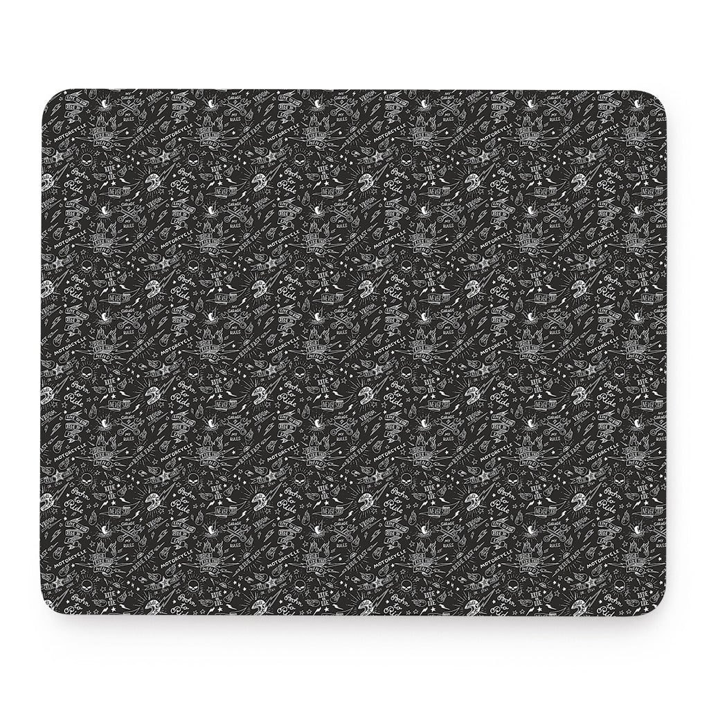 Motorcycle Words Pattern Print Mouse Pad