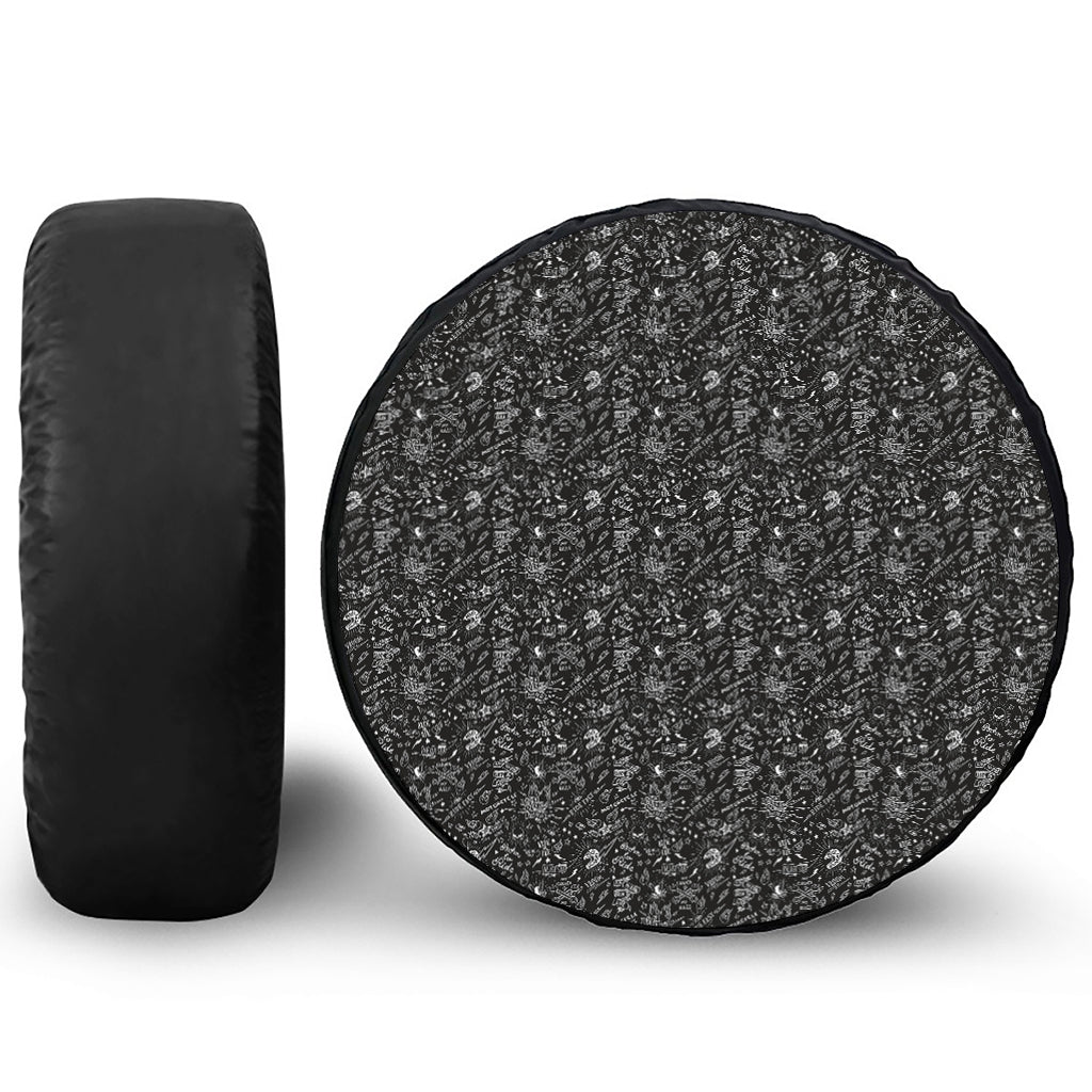 Motorcycle Words Pattern Print Tire Cover