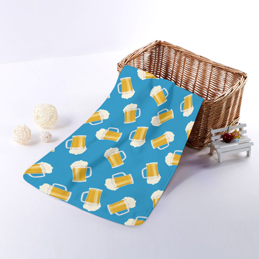 Mug Of Beer Pattern Print Towel