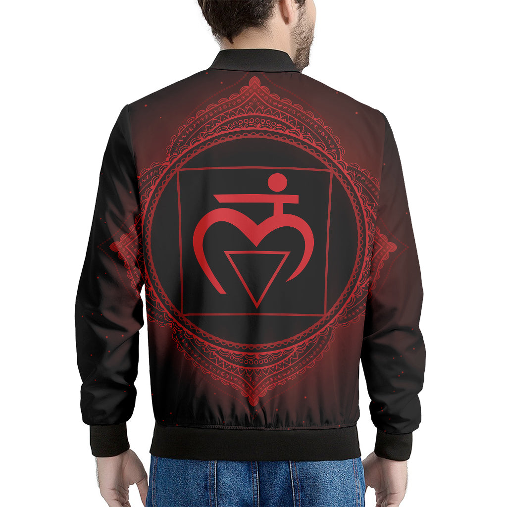 Muladhara Chakra Symbol Print Men's Bomber Jacket