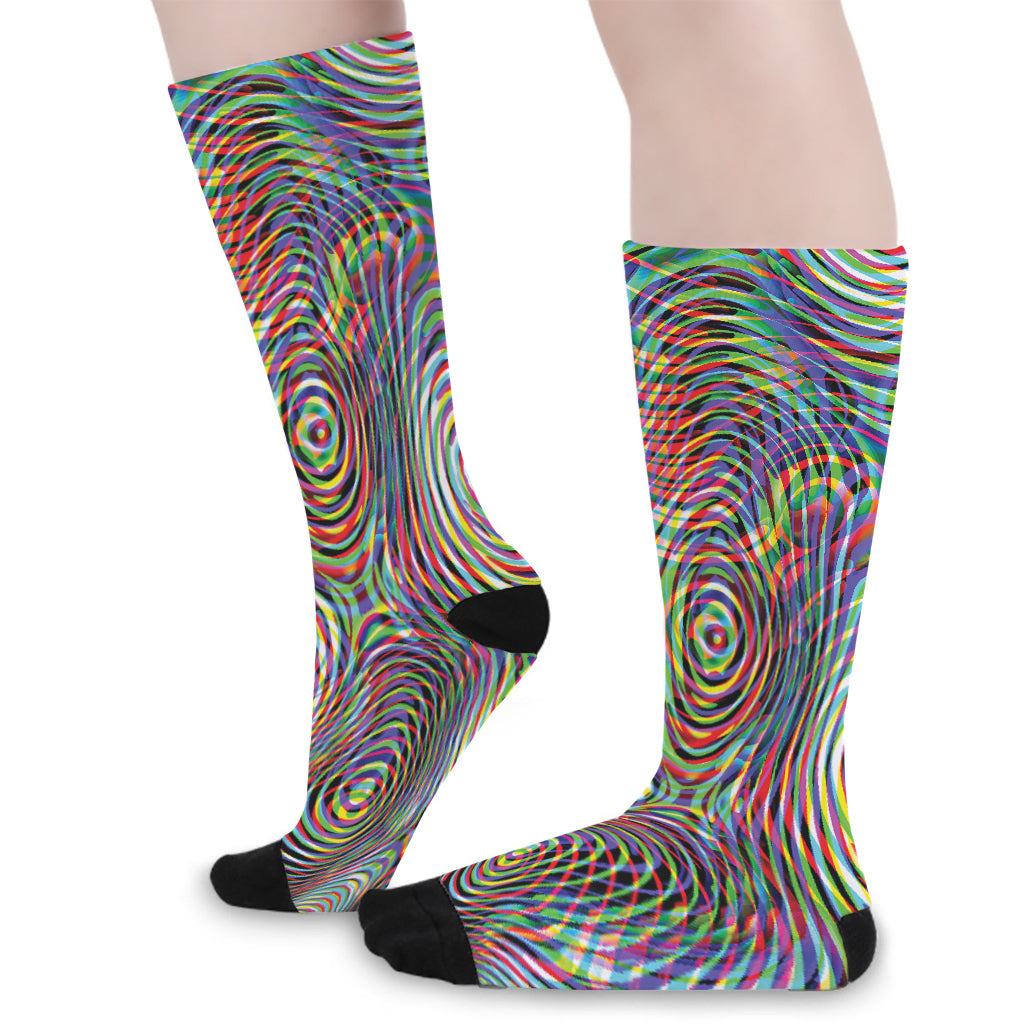 Multicolor Psychedelic Print Long Socks