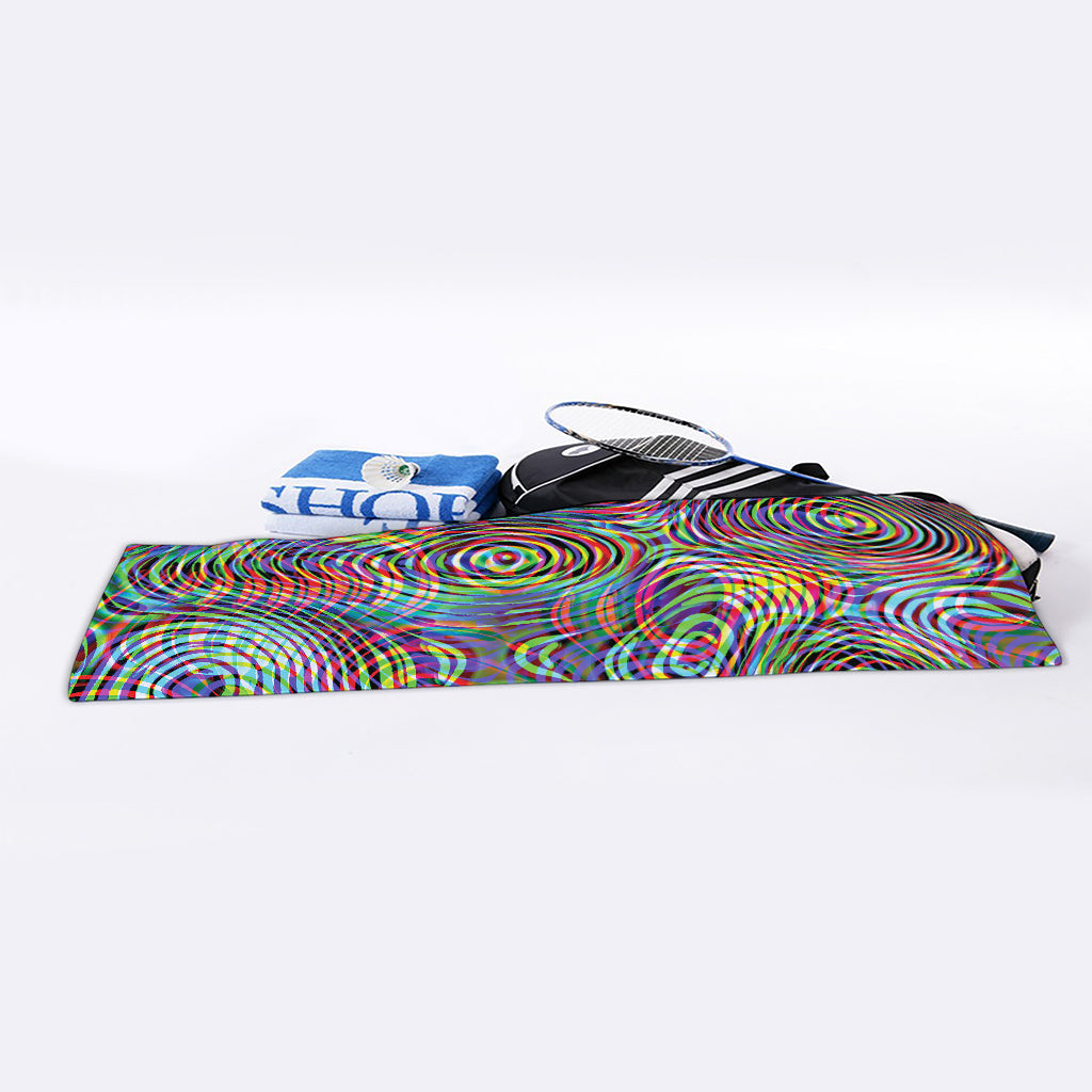 Multicolor Psychedelic Print Sports Towel