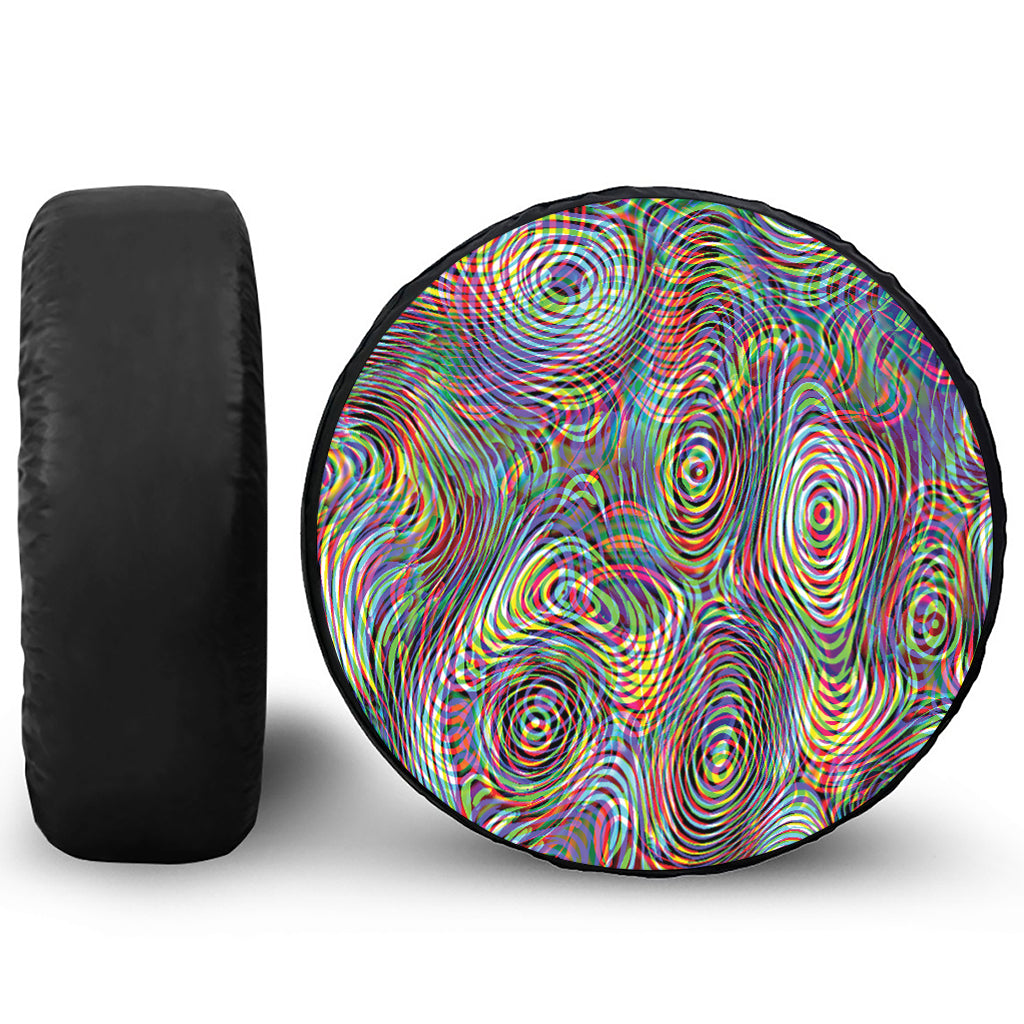 Multicolor Psychedelic Print Tire Cover
