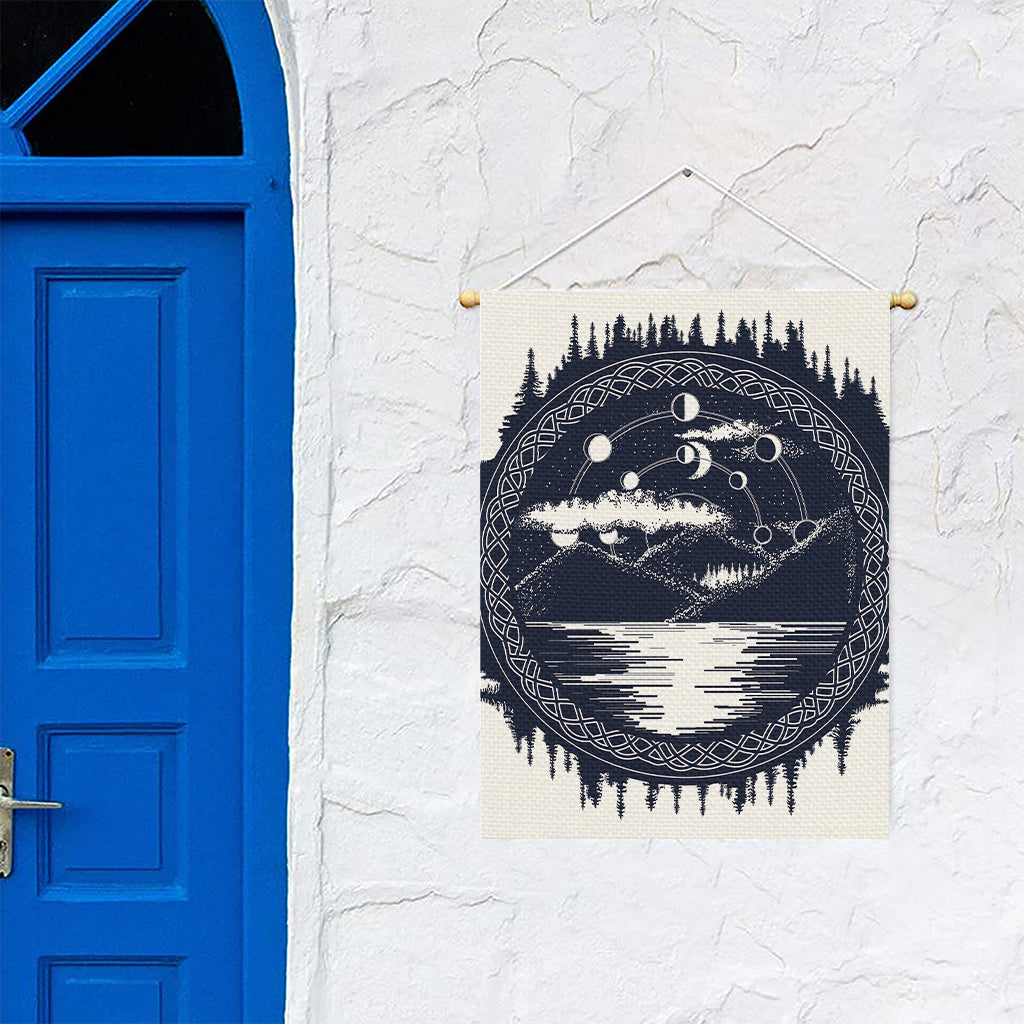 Mystical Lunar Phase Print Garden Flag