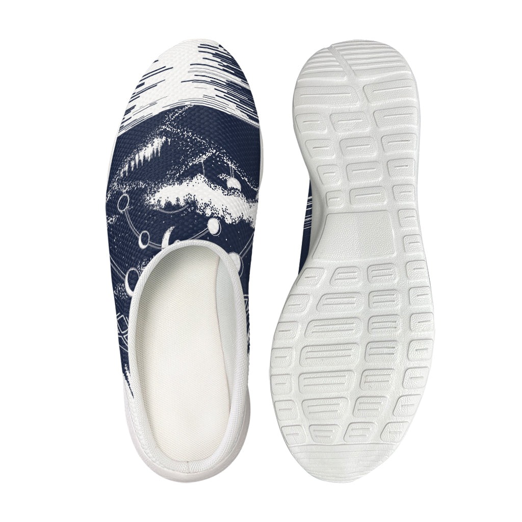 Mystical Lunar Phase Print Mesh Casual Shoes