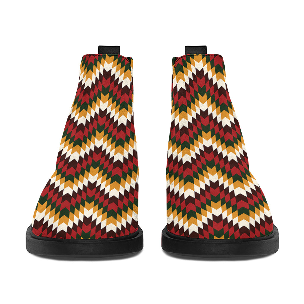 Native American Chevron Tribal Print Flat Ankle Boots