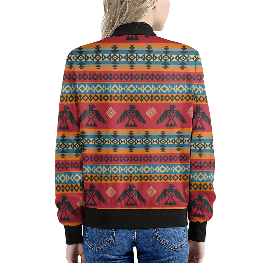 Native American Eagle Pattern Print Women's Bomber Jacket