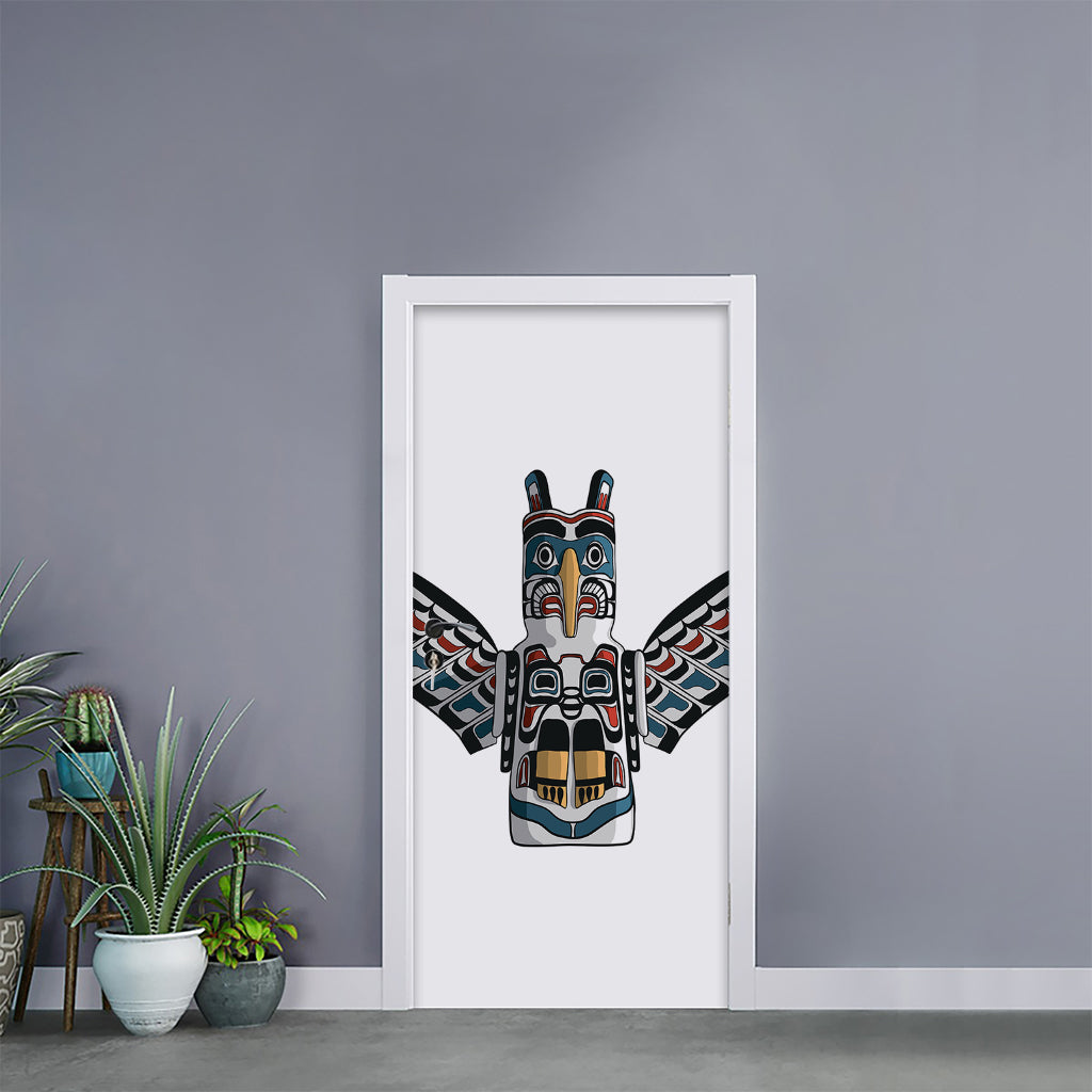 Native American Eagle Totem Print Door Sticker