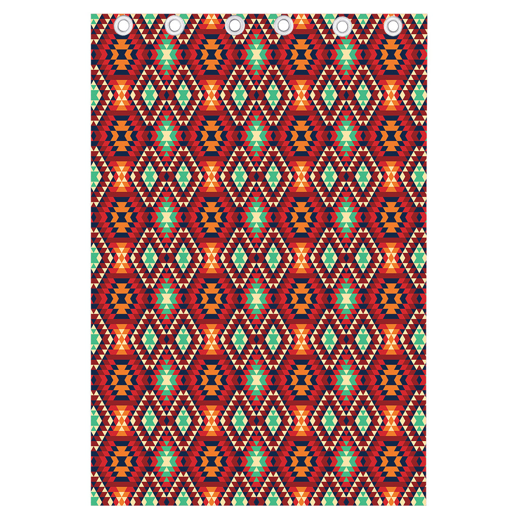 Native American Geometric Pattern Print Curtain