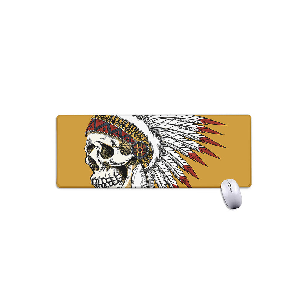 Native American Indian Skull Print Extended Mouse Pad