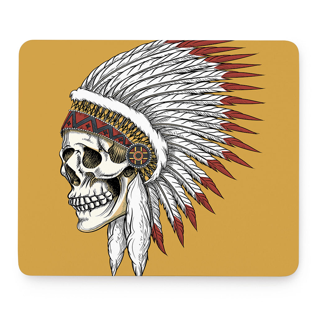Native American Indian Skull Print Mouse Pad