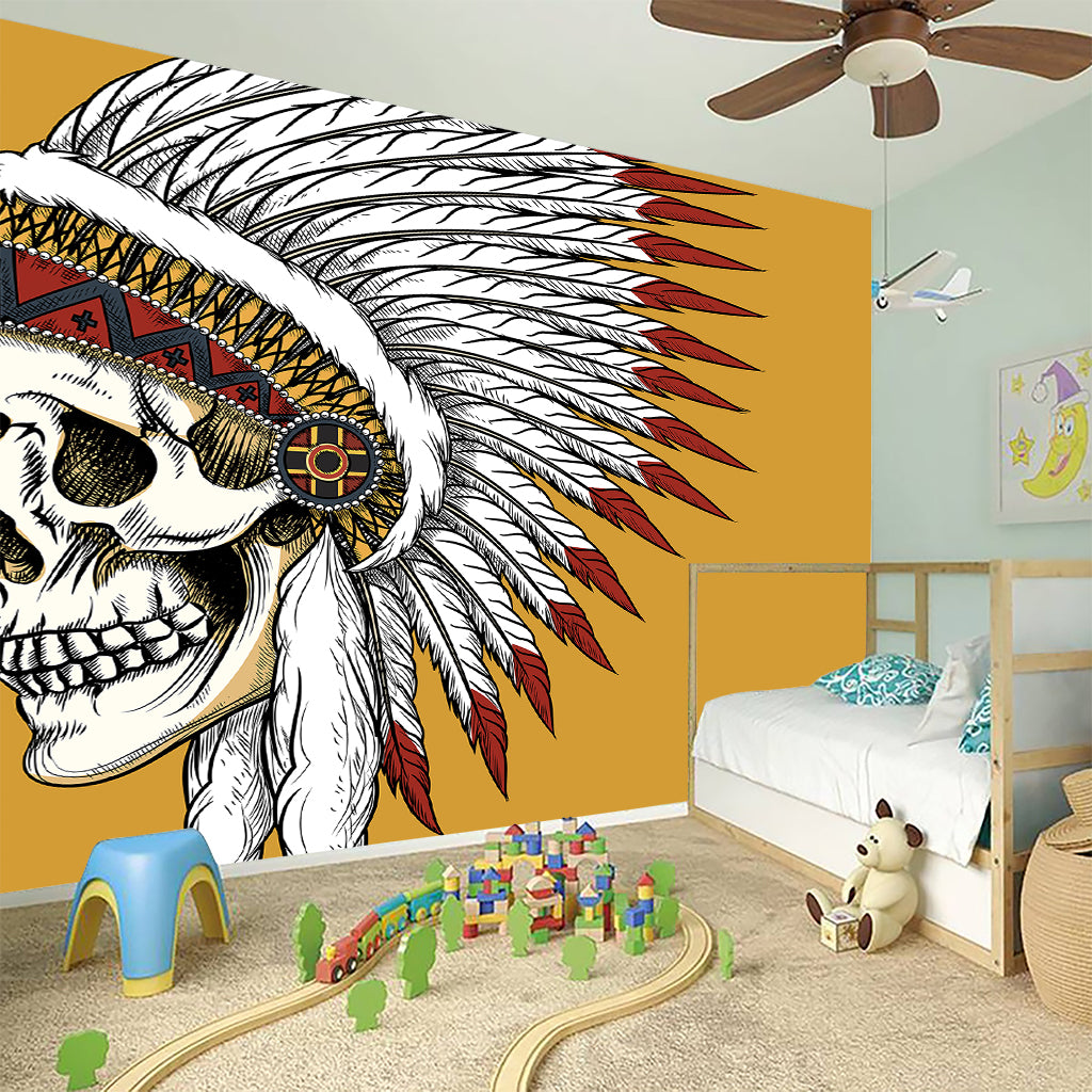 Native American Indian Skull Print Wall Sticker