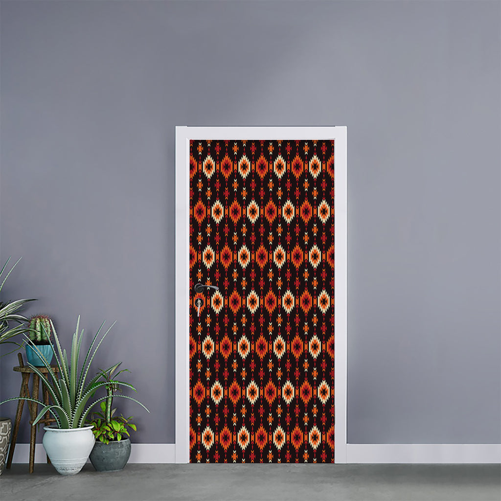 Native American Pattern Print Door Sticker