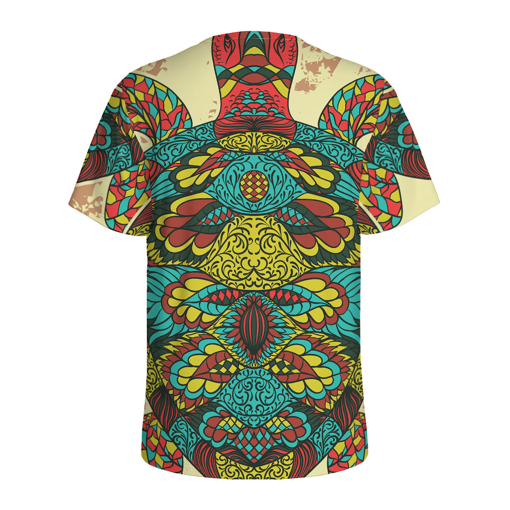 Native Bohemian Sea Turtle Print Men's Sports T-Shirt