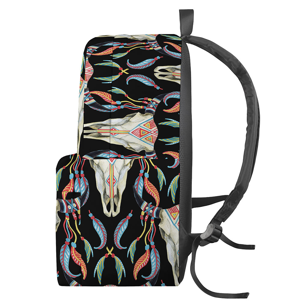 Native Buffalo Pattern Print Backpack