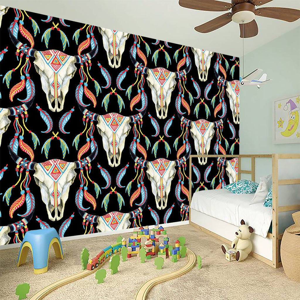 Native Buffalo Pattern Print Wall Sticker