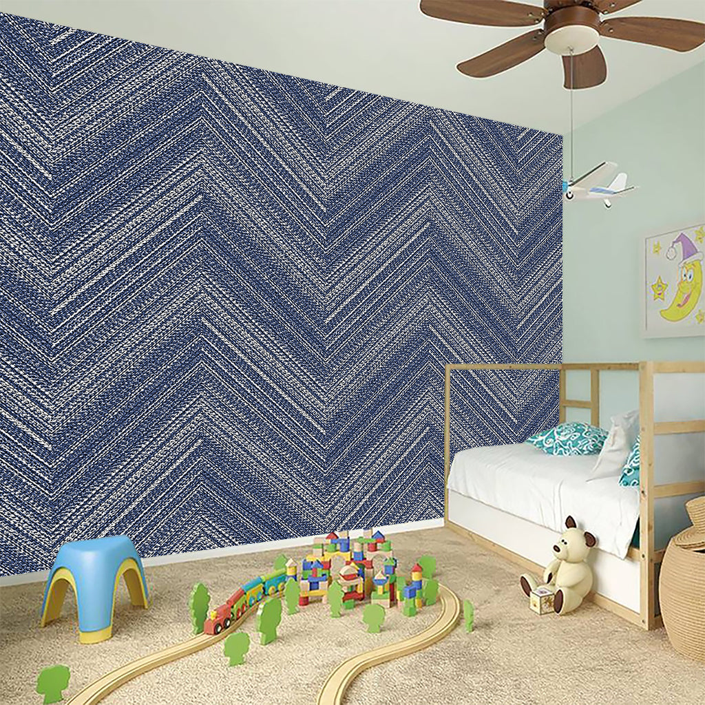 Native Denim Jeans Pattern Print Wall Sticker
