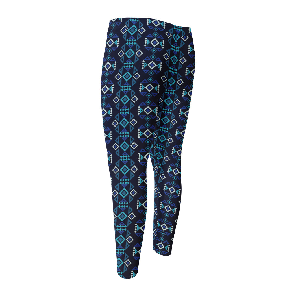 Native Ethnic Pattern Print Men's Compression Pants