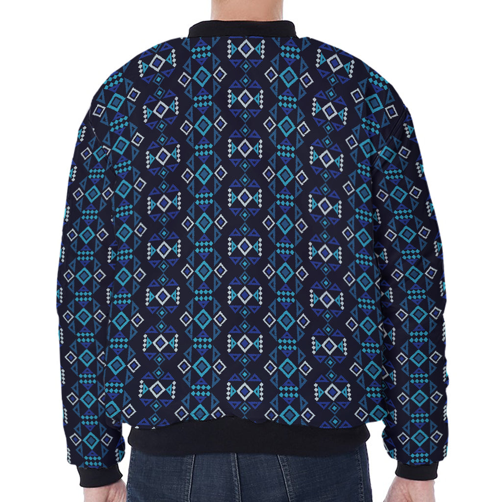 Native Ethnic Pattern Print Zip Sleeve Bomber Jacket