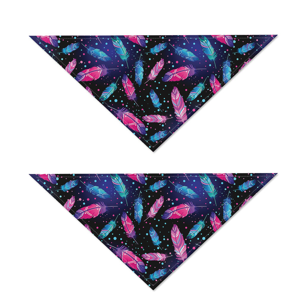 Native Feather Pattern Print Dog Bandana