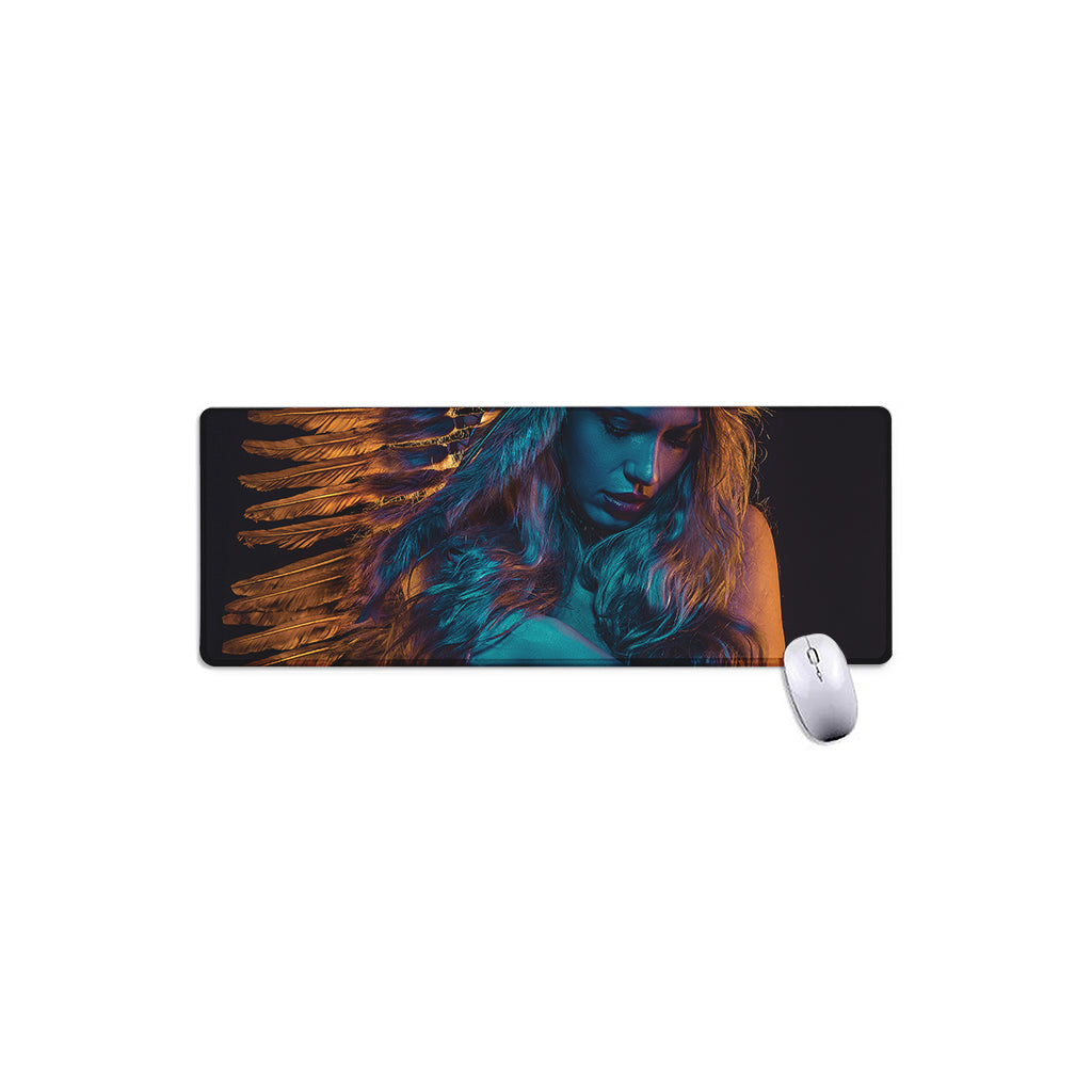Native Indian Girl Portrait Print Extended Mouse Pad