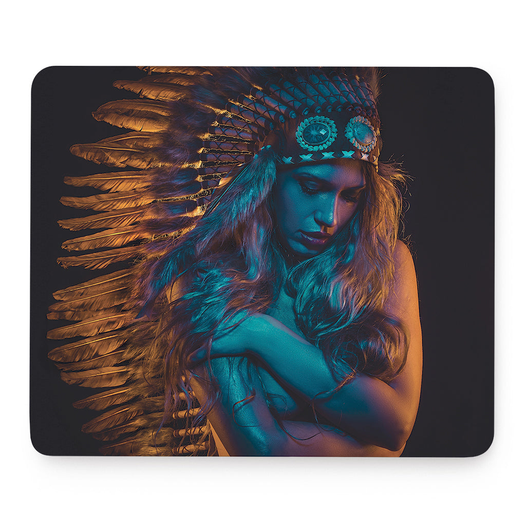 Native Indian Girl Portrait Print Mouse Pad