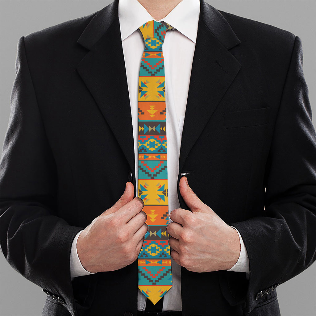 Native Indian Inspired Pattern Print Necktie
